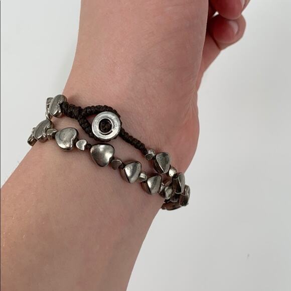 Heart beaded double wrap bracelet - Picture 2 of 4